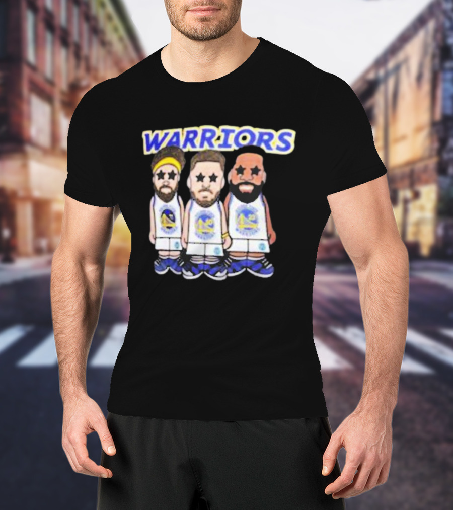 Warriors Steph Curry Klay Thompson Draymond Cartoon T-Shirt