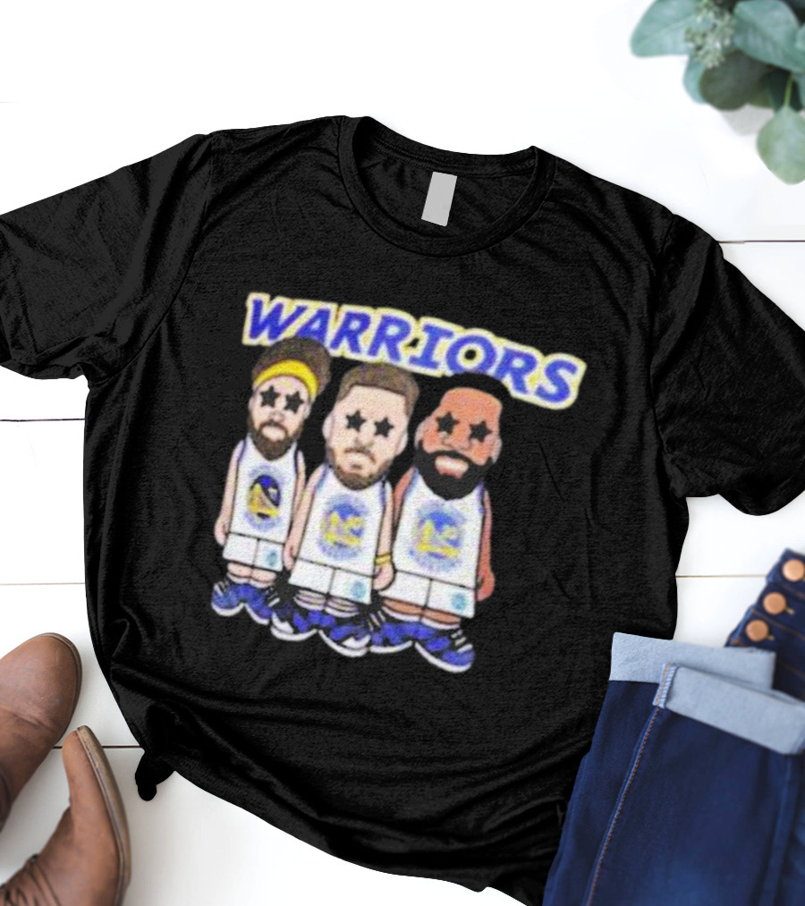 Warriors Steph Curry Klay Thompson Draymond Cartoon T-Shirt