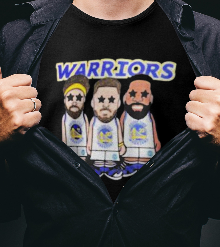 Warriors Steph Curry Klay Thompson Draymond Cartoon T-Shirt
