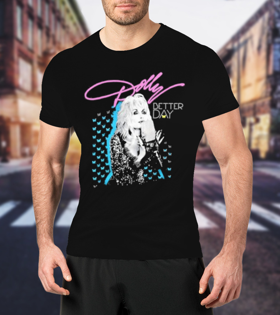 Dolly Parton Better Day Butterfly Microphone Trent Crimm T-Shirt