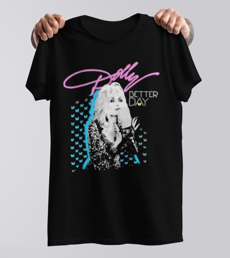 Dolly Parton Better Day Butterfly Microphone Trent Crimm T-Shirt