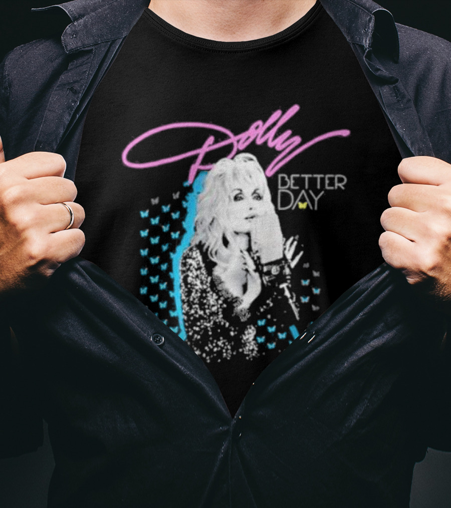 Dolly Parton Better Day Butterfly Microphone Trent Crimm T-Shirt