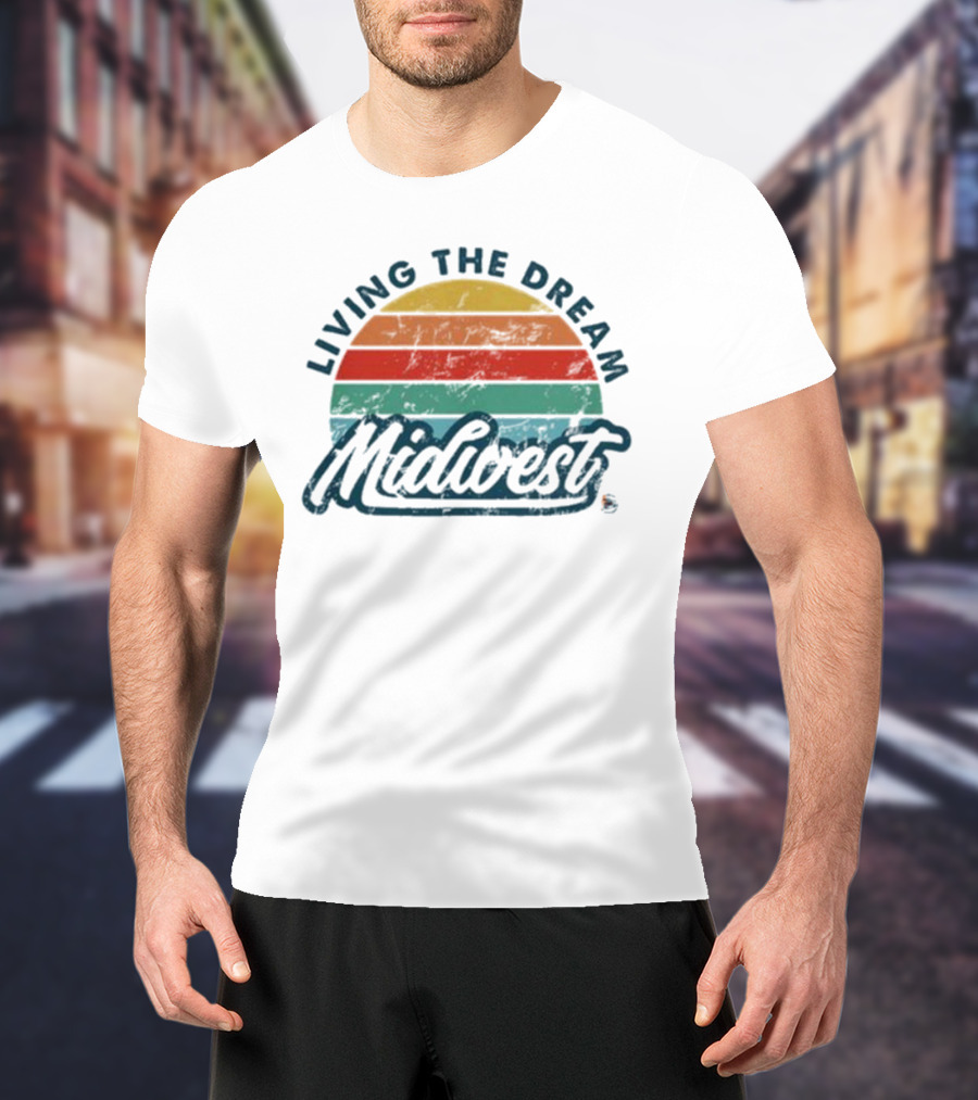 Living The Dream Midwest Retro Sunburst T-Shirt