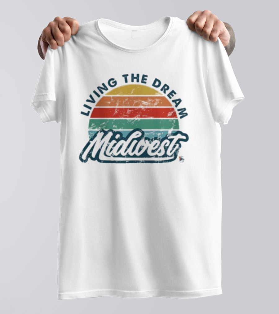Living The Dream Midwest Retro Sunburst T-Shirt