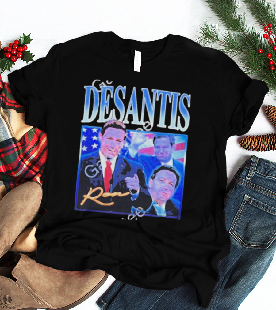 DÉSANTIS Ron American Flag Suit T-Shirt