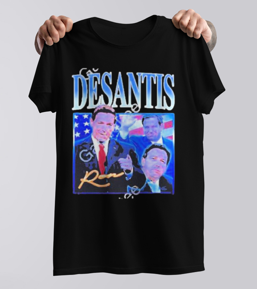DÉSANTIS Ron American Flag Suit T-Shirt