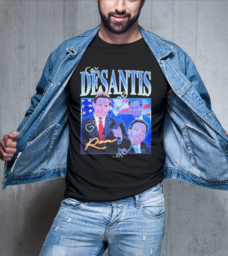 DÉSANTIS Ron American Flag Suit T-Shirt