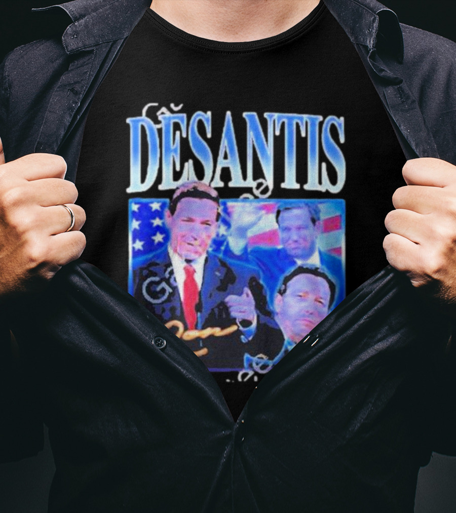 DÉSANTIS Ron American Flag Suit T-Shirt