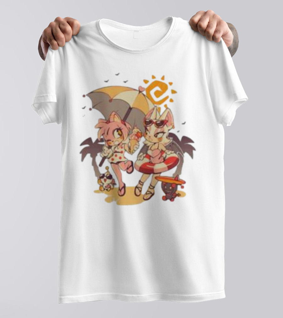 The Yetee Merch Door Into Summer With Cute Beach Characters And Umbrella T-Shirt