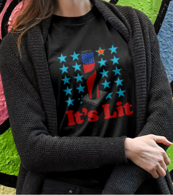 It's Lit 4th Of July Firework Stars T-Shirt