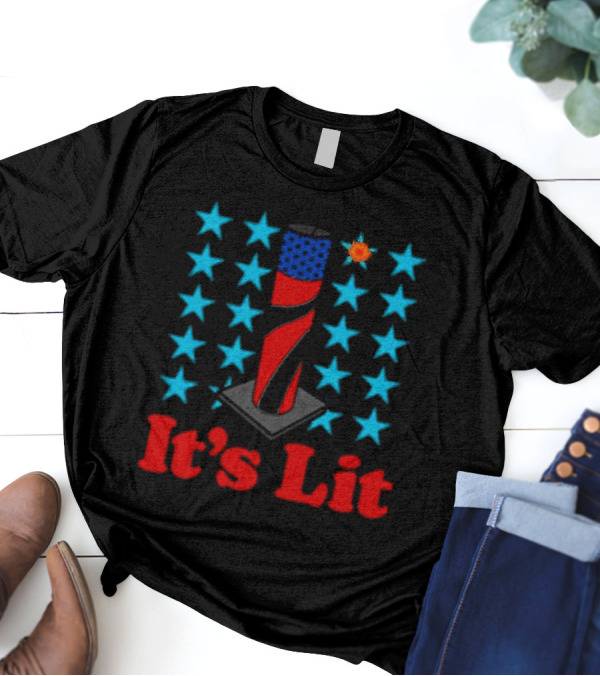 It's Lit 4th Of July Firework Stars T-Shirt