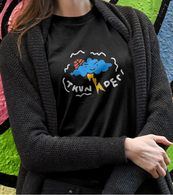 Nbapaint Thunder Cartoon Cloud Sports T-Shirt