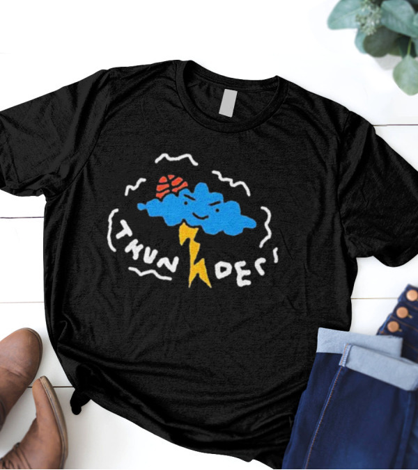 Nbapaint Thunder Cartoon Cloud Sports T-Shirt