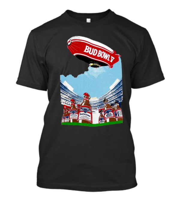 Bud Bowl 90s Budweiser Bud Light Beer Stadium Scene With Blimp T-Shirt