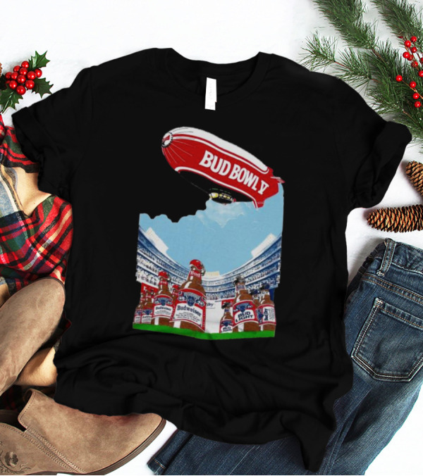 Bud Bowl 90s Budweiser Bud Light Beer Stadium Scene With Blimp T-Shirt