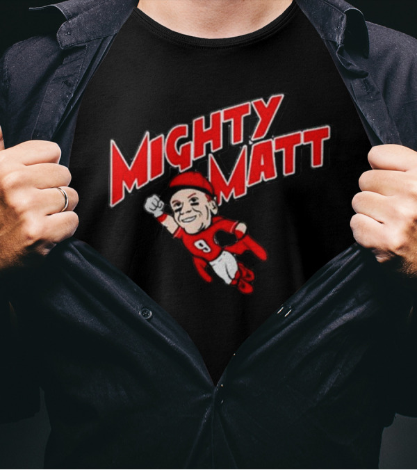 Mighty Matt Football Hero In Red And White Gear T-Shirt