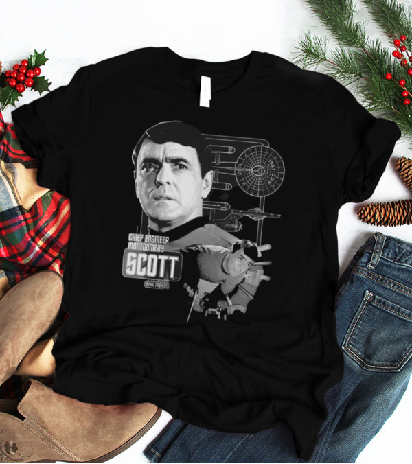 Chief Engineer Montgomery Scott Star Trek Enterprise Blueprint T-Shirt