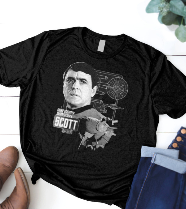 Chief Engineer Montgomery Scott Star Trek Enterprise Blueprint T-Shirt