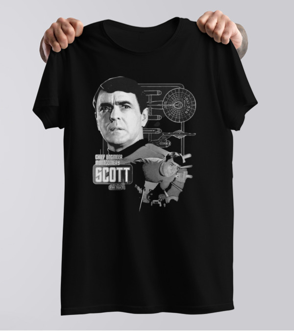 Chief Engineer Montgomery Scott Star Trek Enterprise Blueprint T-Shirt