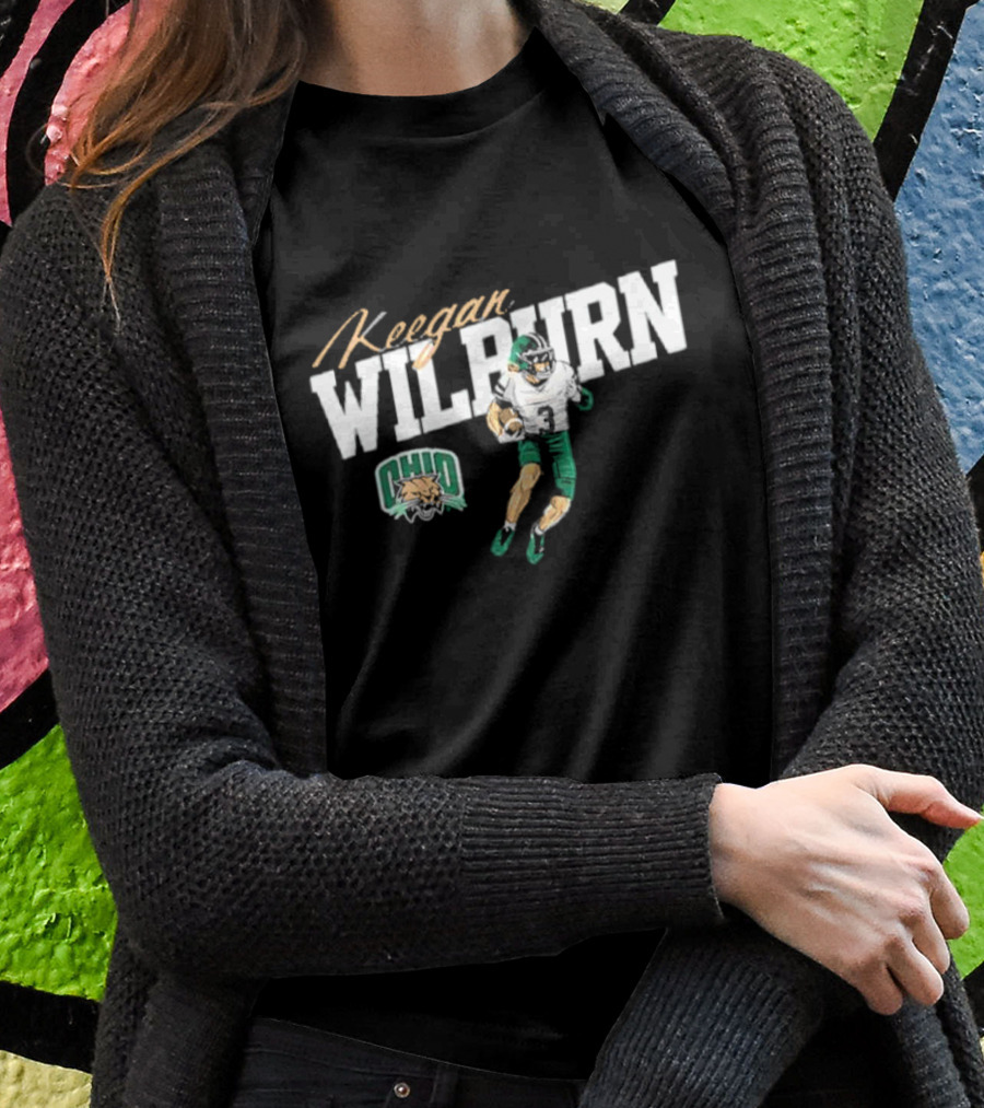 Keegan Wilburn Ohio Bobcats Football Caricature T-Shirt