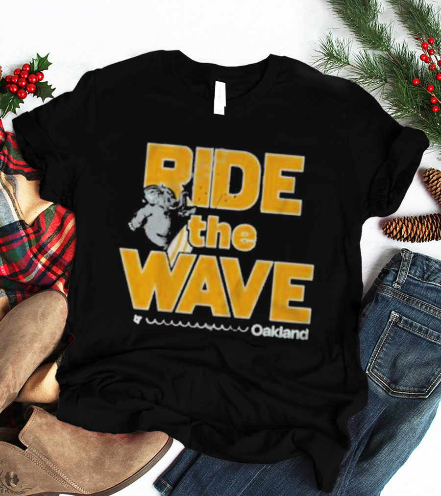Ride The Wave Oakland Surf Elephant T-Shirt