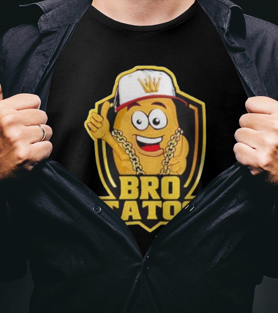 Brotatos Cartoon Potato With Gold Chain And Cap T-Shirt