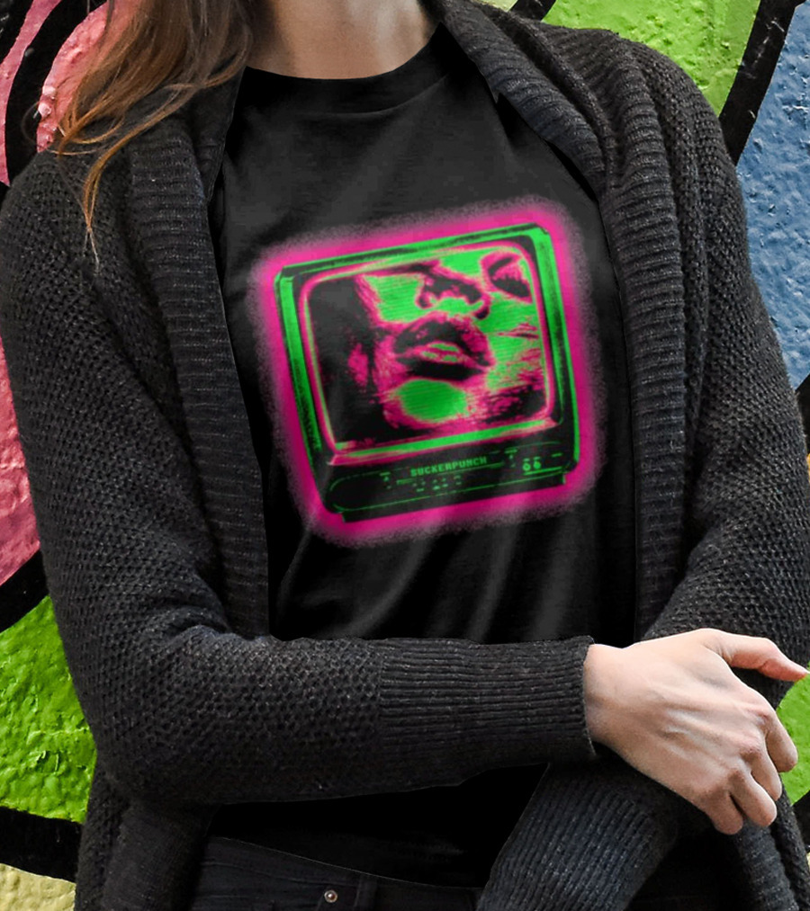 Suckerpunch TV Neon Lips Retro Screen T-Shirt