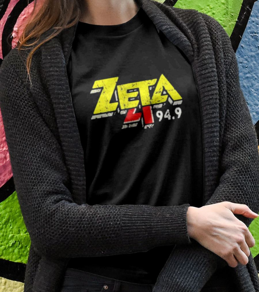 Zeta 41 Radio 94.9 Distressed Yellow T-Shirt