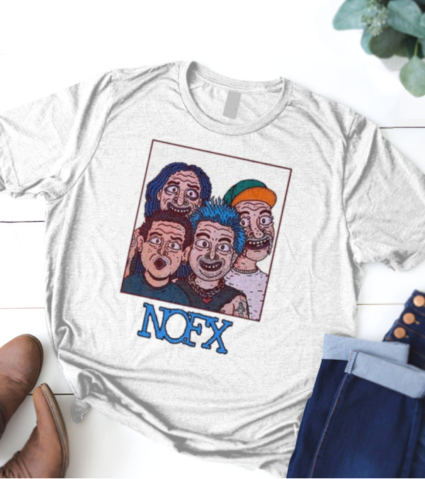 NOFX Cartoon Band Members Tour T-Shirt