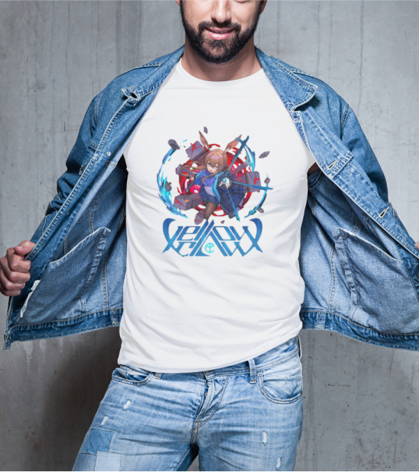 Arknights Yellow Claw Character With Sword And Energy Circle T-Shirt