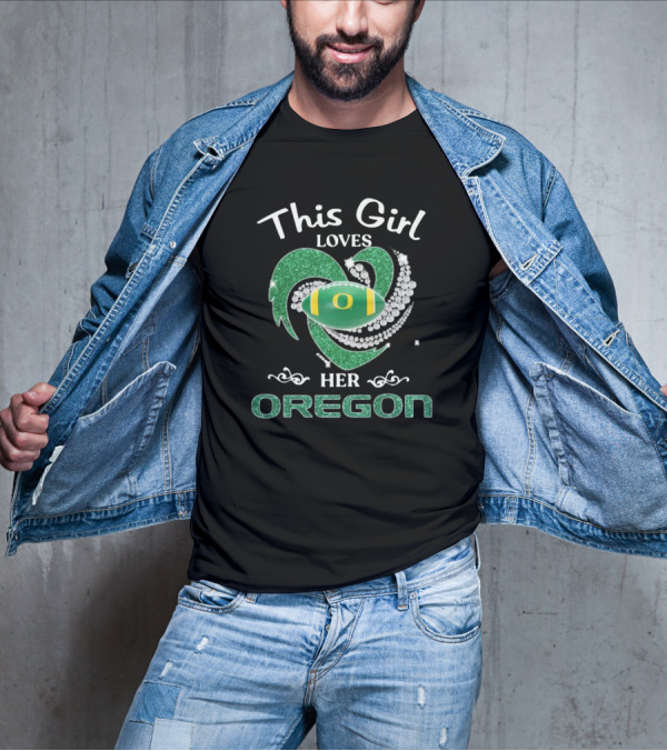 This Girl Loves Her Oregon Football Fan Sparkle T-Shirt