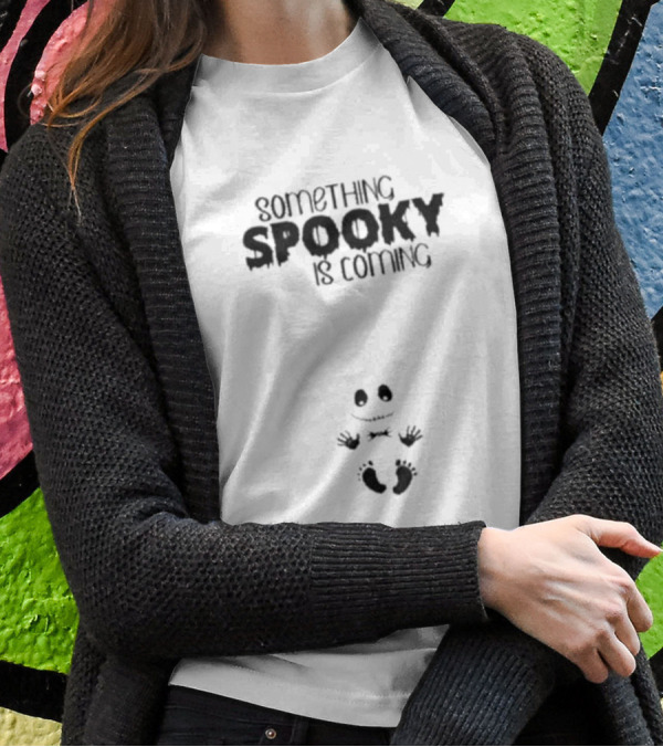 Something Spooky Is Coming Jack Skellington Nightmare Christmas Pregnancy Reveal T-Shirt