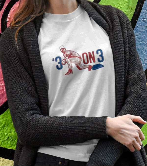 3 On 3 Baseball Player Stance Iconic T-Shirt