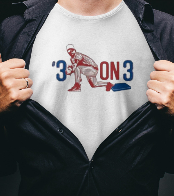 3 On 3 Baseball Player Stance Iconic T-Shirt