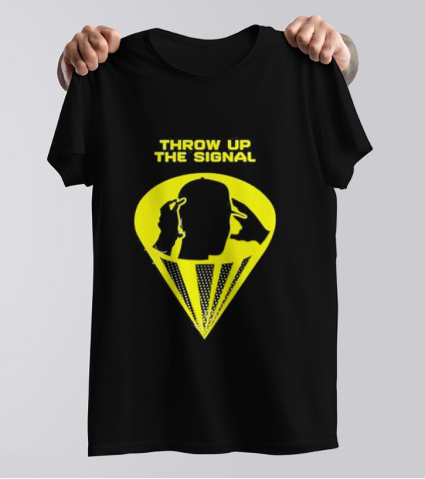 Throw Up The Signal Yellow Silhouette Icon By Noah Berger T-Shirt