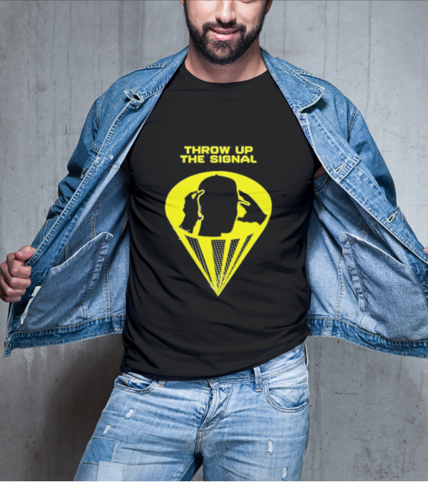 Throw Up The Signal Yellow Silhouette Icon By Noah Berger T-Shirt