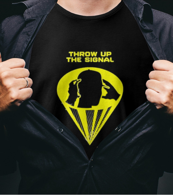 Throw Up The Signal Yellow Silhouette Icon By Noah Berger T-Shirt