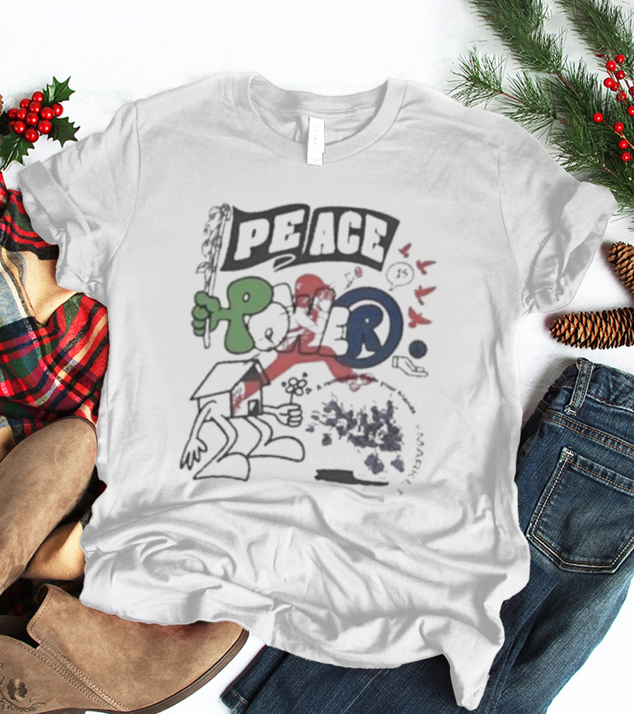 Peace Power Colorful Street Art Symbol Collage T-Shirt