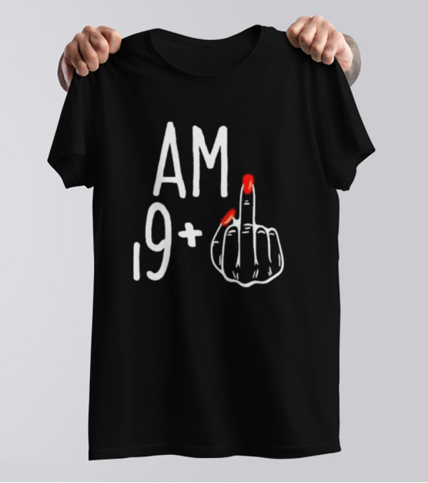 AM 19+ Middle Finger Red Nails T-Shirt
