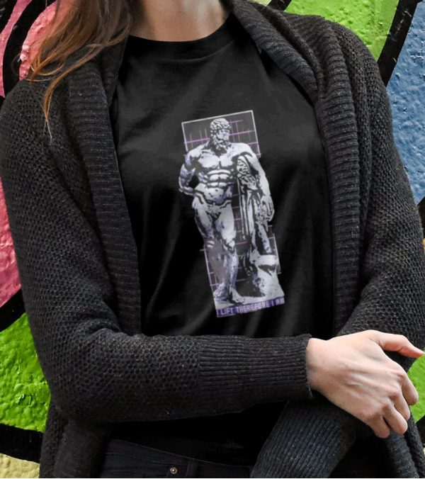 I Lift Therefore I Am Greek Statue Aesthetic T-Shirt