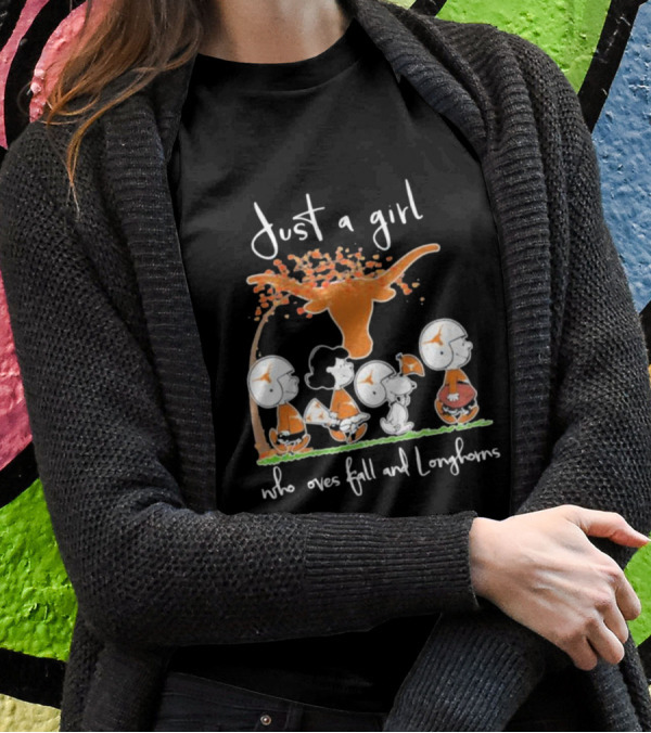 Just A Girl Who Loves Fall And Longhorns T-Shirt