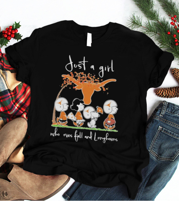 Just A Girl Who Loves Fall And Longhorns T-Shirt
