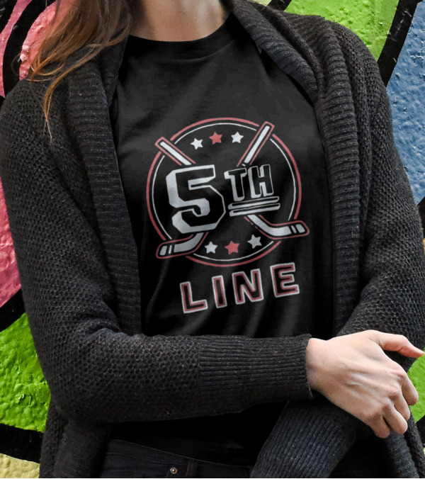 5th Line Crest Columbus Blue Hockey Sticks And Stars T-Shirt