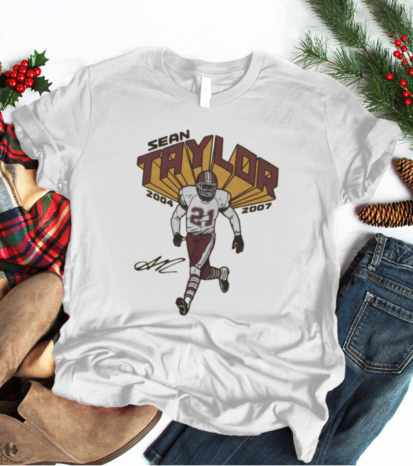 Sean Taylor 2004-2007 Washington 21 Signature T-Shirt