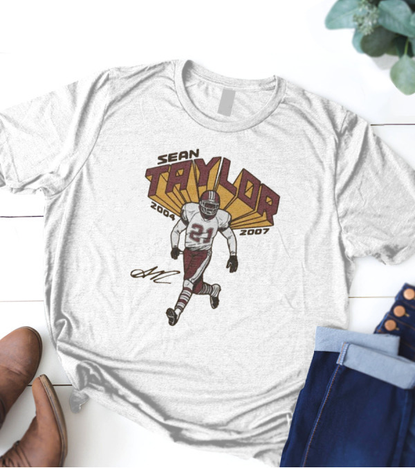 Sean Taylor 2004-2007 Washington 21 Signature T-Shirt