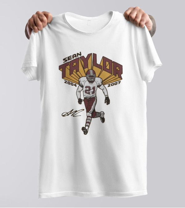 Sean Taylor 2004-2007 Washington 21 Signature T-Shirt