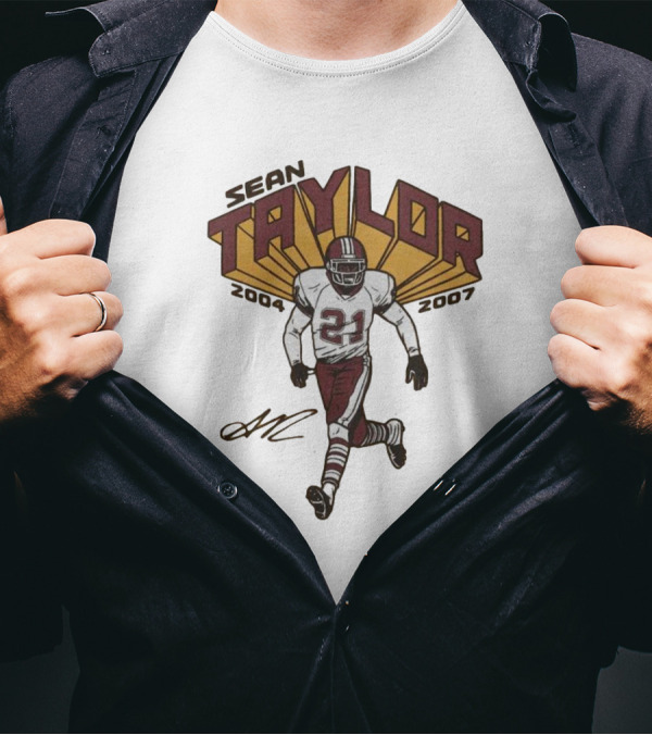 Sean Taylor 2004-2007 Washington 21 Signature T-Shirt