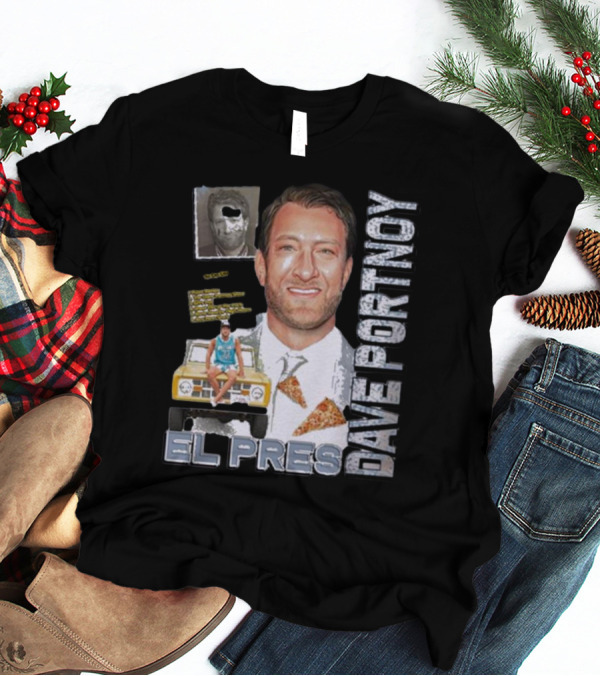 Dave Portnoy El Pres Pizza Car Collage T-Shirt