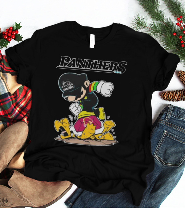 Panthers Mario Crushing Broncos Turtle Mashup T-Shirt