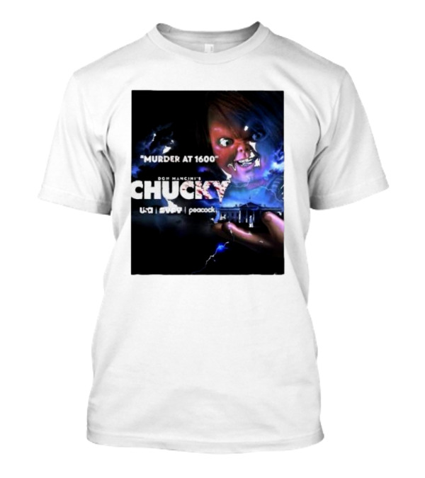 Murder At 1600 Don Mancini's Chucky Peacock USA White House Lightning T-Shirt
